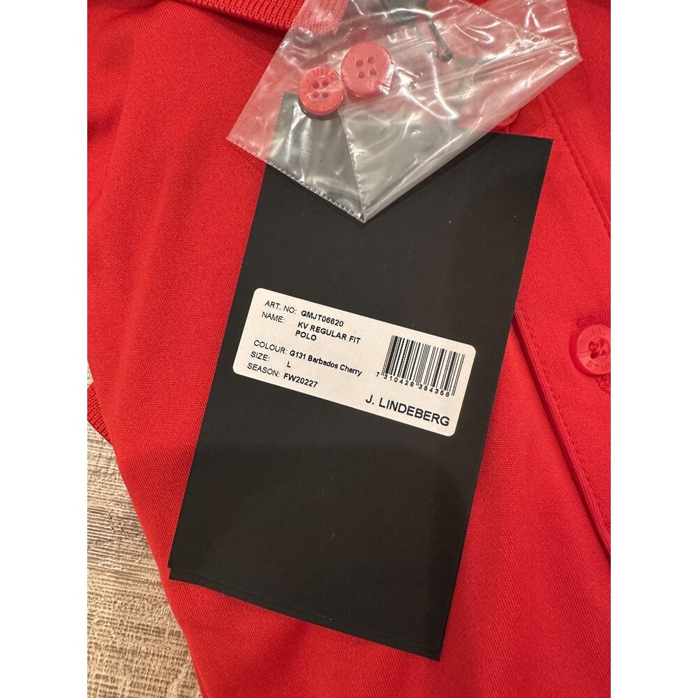 J.Lindeberg Men's KB Solid Regular Fit Short Sleeve Polo Shirts Size Large NWT - Picture 3 of 5